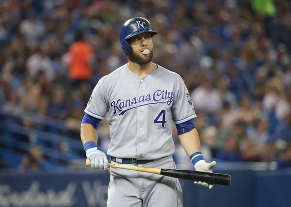 Royals left fielder Alex Gordon hit the record-breaking 5694th home run of the season off Blue Jays reliever Ryan Tepera in the top of the eighth inning. | Photo: Tom Szczerbowski/Getty Images