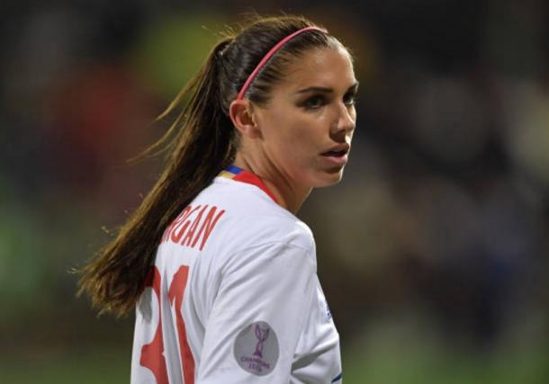 Alex Morgan of Lyon looks on during the UEFA Women's Champions League Quarter Final first leg match | Source: Stuart Franklin