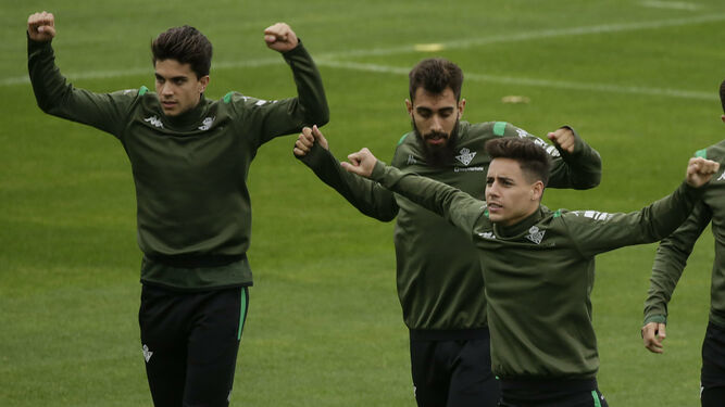 Bartra y Álex Moreno durante un entrenamiento | Fotografía: @alexmoreno