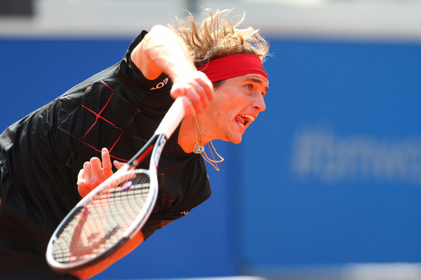 Photo Source: Alexander Hassenstein/Getty Images Europe-Alexander Zverev serves his way to victory.