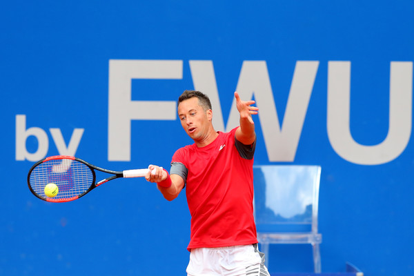 Photo Source: Alexander Hassenstein/Getty Images Europe-Philipp Kohlschreiber's forehand lets him down.