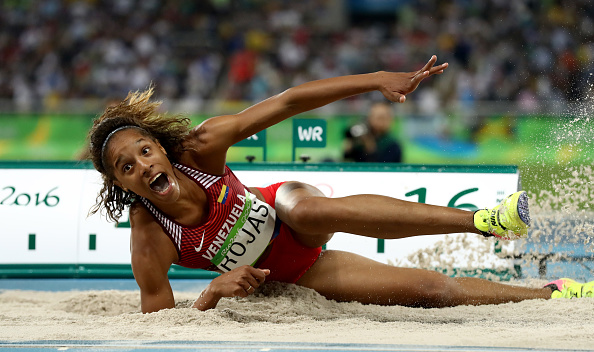 Yulimar Rojas in action during the Triple Jump final (Getty/Alexander Hassenstein)