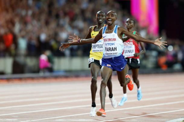 Farah leads Cheptegei and Tanui home after a thrilling contest (Getty/Alexander Hassenstein)