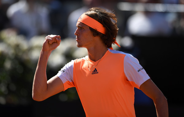 Photo Source: Gareth Copley/Getty Images Europe-Alexander Zverev celebrates defeating Novak Djokovic.