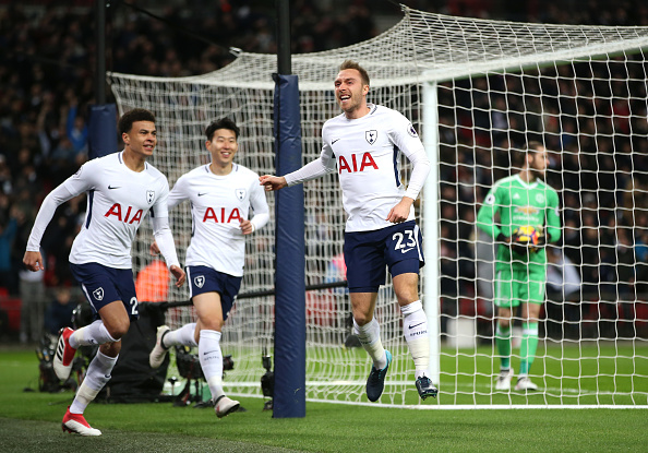 Alli (esq.), Son (centro) e Eriksen (dir.) são outros grandes destaques do Tottenham (Foto: Tottenham Hotspur FC via Getty Images)