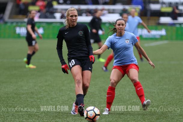 Allie Long during the Portland Invitational | Source: Jenny Chuang - VAVEL USA