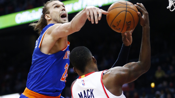 Lou Amundson jugando con los Knicks | Foto: NBC Sports