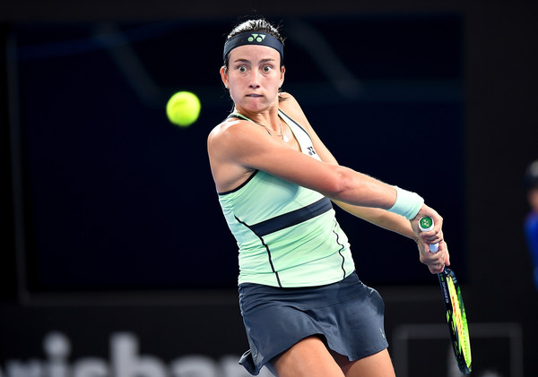 Anastasija Sevastova in action during her first-round match against Samantha Stosur | Photo: Bradley Kanaris/Getty Images AsiaPac