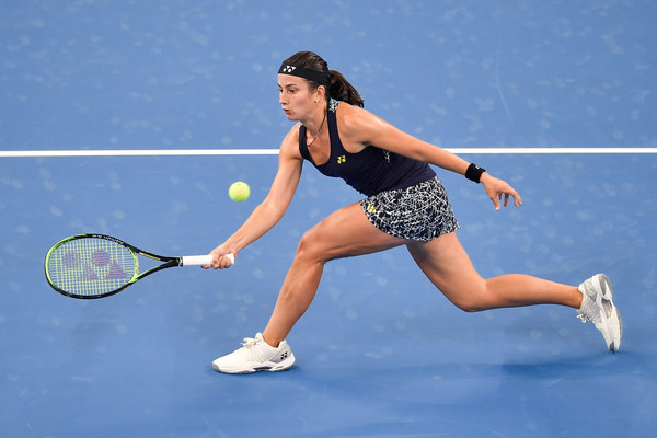 Versatile from all parts of the court: Anastasija Sevastova lunges for a forehand volley during her first-round match against Maria Sharapova at the 2017 China Open. | Photo: Etienne Oliveau/Getty Images