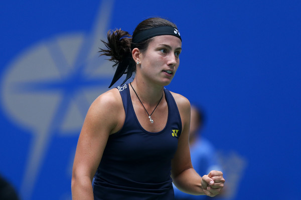 Anastasija Sevastova celebrates winning a point at the Wuhan Open | Photo: Yifan Ding/Getty Images AsiaPac