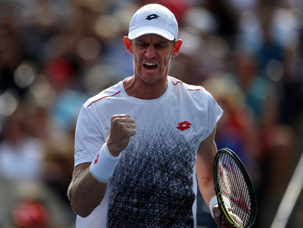 Kevin Anderson pumped his fist after almost every point he won in the match, and he won a lot of them. Photo: Getty Images