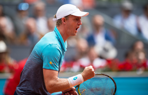 Kevin Anderson fires himself up during the Madrid Open earlier this month. Photo: Denis Doyle/Getty Images