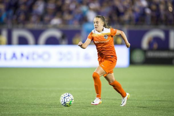 Players such as Andressa Machry will need to step up and fill the void while Carli Lloyd is out injured | courtesy Houston Dash Facebook page