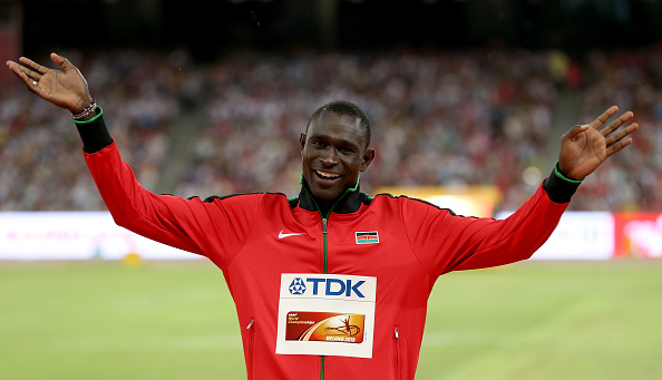 David Rudisha recieves his gold medal at the World Championships last year (Getty/Andy Lyons)