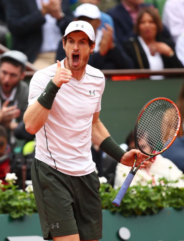 Andy Murray at the 2016 French Open. | Photo: Clive Brunskill/Getty Images