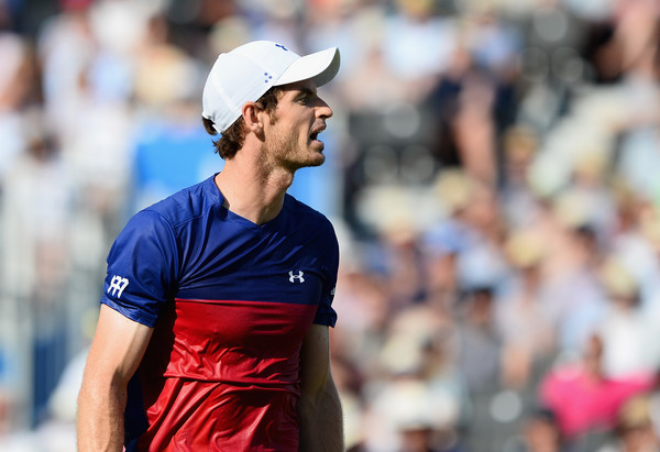 Andy Murray reacts after losing a point during his surprise first-round exit against Jordan Thompson at the Queen’s Club a couple weeks ago. | Photo: Patrik Lundin/Getty Images