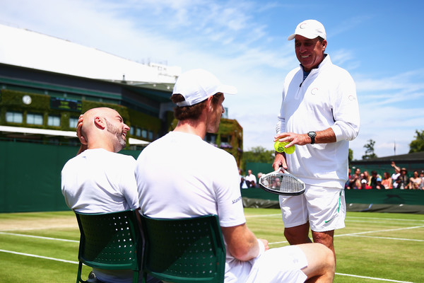 Delgado, Murray and Lendl at Wimbledon this year (Photo by Jordan Mansfield/Getty Images)