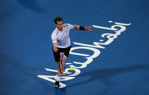 Murray in action at the Mubadala World Tennis Championship (Photo by Francois Nel/Getty Images)