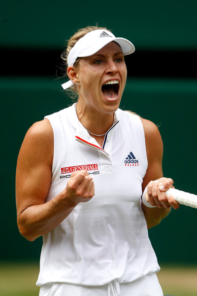 Angelique Kerber celebrates grabbing the huge win | Photo: Julian Finney/Getty Images Europe