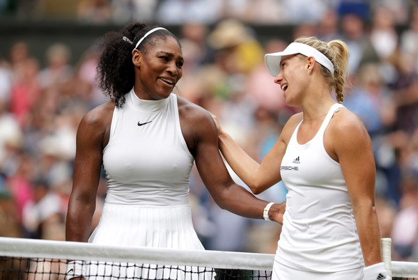 Angelique Kerber (R) congratulates Serena Williams after the 2016 Wimbledon final, which Williams won to claim her 22nd Grand Slam title. | Photo: Pool/Getty Images