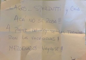 NOTA DE APRIETE de HINCHAS