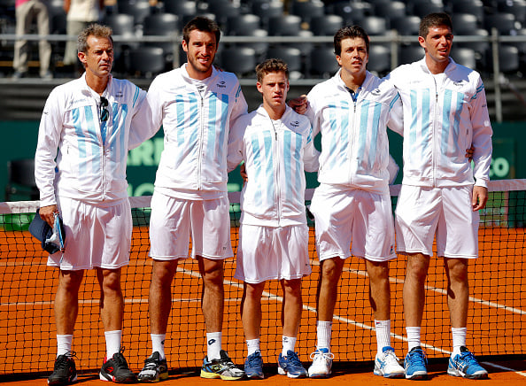 Argentina's Davis Cup team last year on clay. Photo: Gabriel Rossi/Latin Content/Getty Images