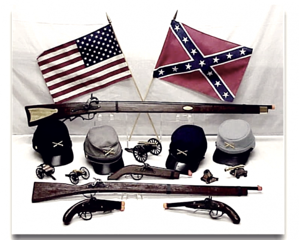 Surtido de armas de la Guerra de Secesión, Fuente: Wikicommons