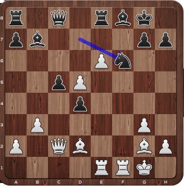 Tras la jugada 21... Cf6, vino Tf1xCf6, desatando la bestia Aronian
