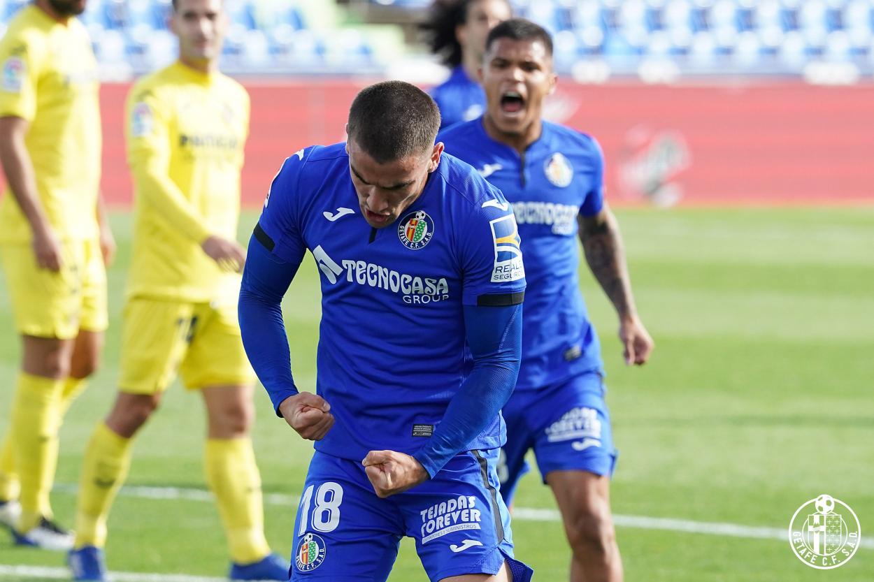 Mauro Arambarri celebrando un gol frente al Villarreal // Fuente: Getafe CF
