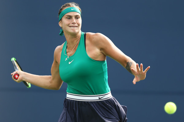 Aryna Sabalenka's power proved to be too much for Suarez Navarro | Photo: Maddie Meyer/Getty Images North America
