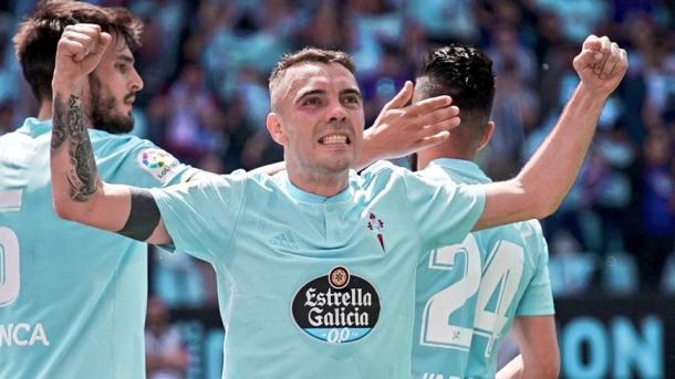 Aspas celebrando en Balaídos FUENTE: @RCCELTA
