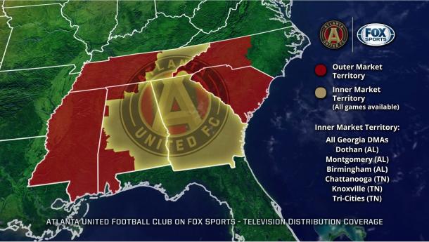 Atlanta United's TV deal will show them in most of the Southeast of the United States | Source: Atlanta United Website