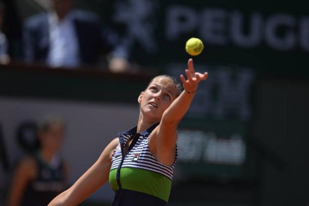 One of Karolina Pliskova's many strengths is her serve, which is arguably one of the best in the sport (Getty/Aurelien Meunier)