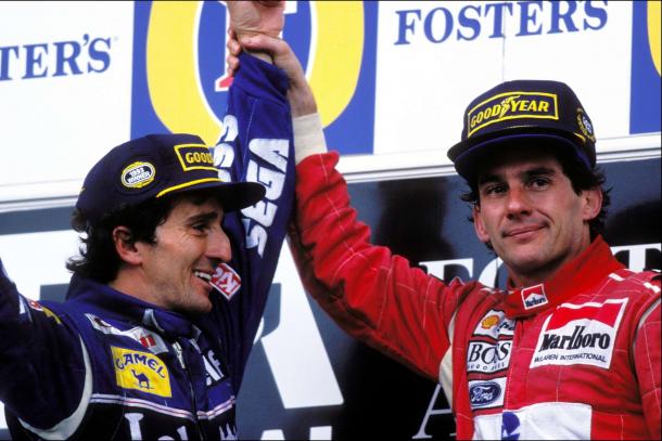 Senna e Prost sul podio nel 1993