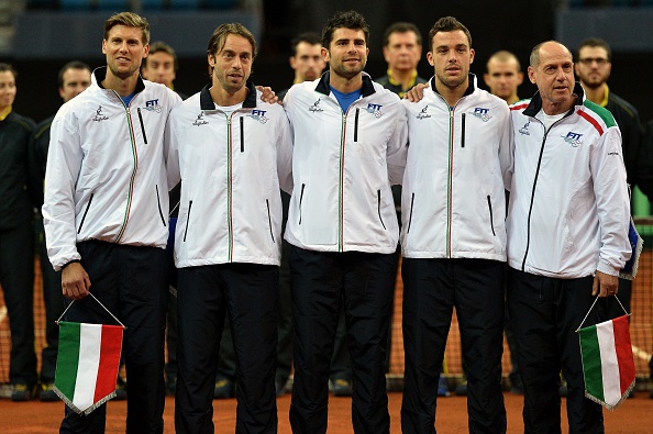 Italian Davis Cup team that defeated Switzerland (Photo:Alberto Pizzoli/Getty Images)