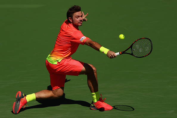 Stan Wawrinka in action against David Goffin during day ten of the BNP Paribas Open at Indian Wells (Photo:Julian Finney/Getty Images)