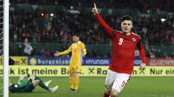 Sabitzer celebra un gol con Austria. | Getty Images.