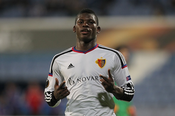 Embolo celebrates scoring for FC Basel in the UEFA Europa League. | Image credit: Carlos Rodrigues/Getty Images