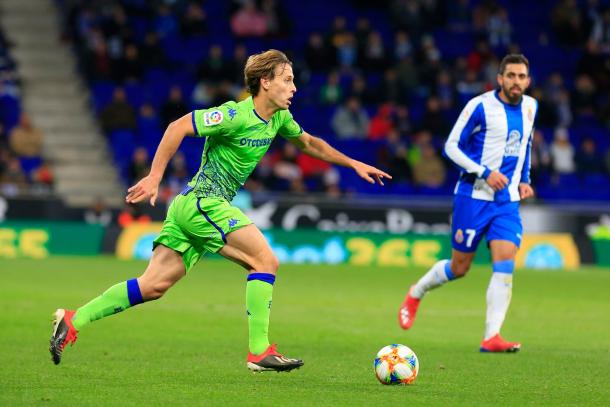 Canales, durante una acción del choque | Foto: Real Betis