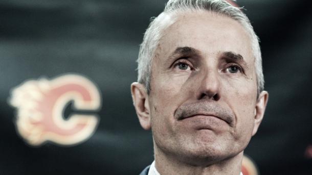 Bob Hartley reacts after winning NHL'S coach of the year honours. (Jeff McIntosh/CP)