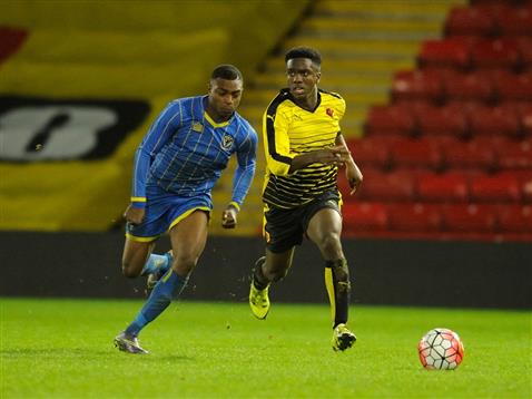 Mason in action for Watford youth team. | Image credit: Watford