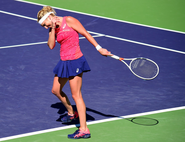 Timea Bacsinszky's reaction after the match | Photo: Harry How/Getty Images North America