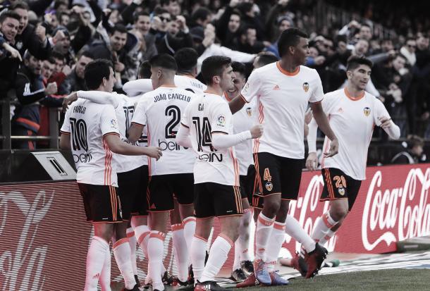 Celebración valencianista tras el 2-0 | Valencia CF