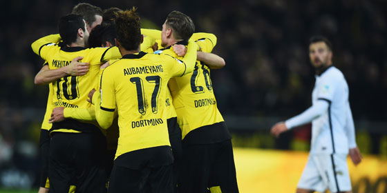 Dortmund celebrate yet another win. (Image credit: Kicker)