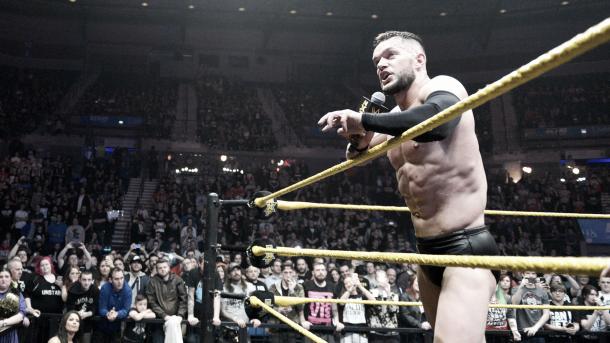 Balor adressed the crowd post-show. Photo- WWE.com