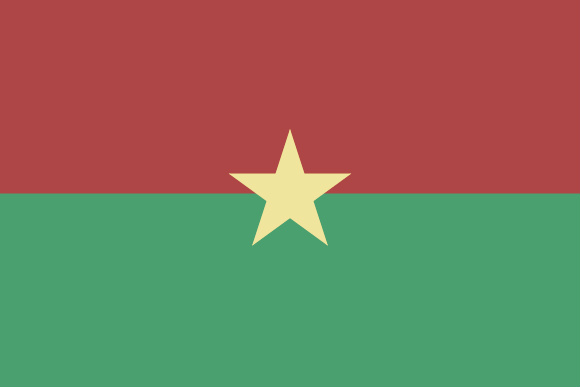 Bandera de Burkina Faso ideada por Sankara. Fuente: Wikicomons