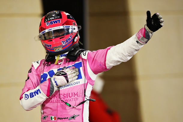 Sergio Pérez tras ganar el GP de Sakhir. Fuente: Racing Point