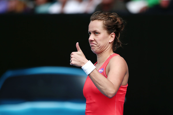 Barbora Strycova after her three-set win over Lucie Safarova. Photo: Anthony Au-Yeung/Getty Images 