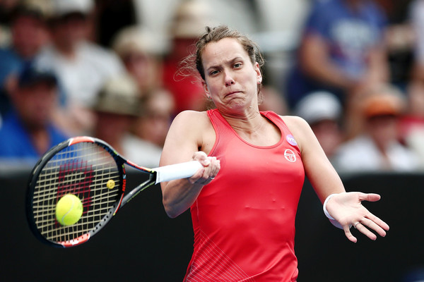 Barbora Strycova during action in Auckland. Photo: Anthony Au-Yeung/Getty Images