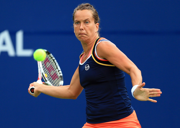 Barbora Strycova hits a forehand at the Rogers Cup | Photo: Vaughn Ridley/Getty Images North America